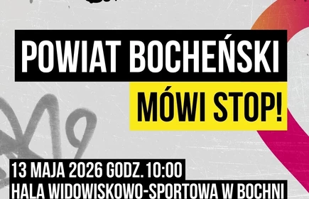 plakat informujący o wydarzeniu organizowanym przez Powiat Bocheński
