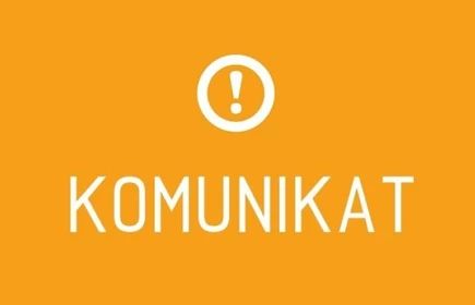 napis komunikat na żółtym tle